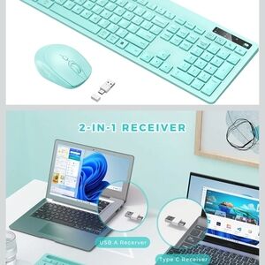 Wireless Keyboard and Mouse for Apple Mint Green